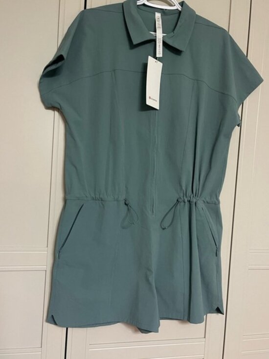 Pants - NWT Lululemon Stretch Rib Pocketed Romper in Tidewater Teal